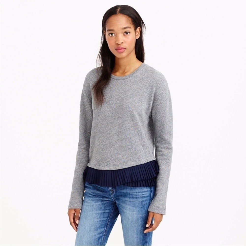 J. Crew Ruffle Hem Pullover Sweatshirt Style B7110 size Medium